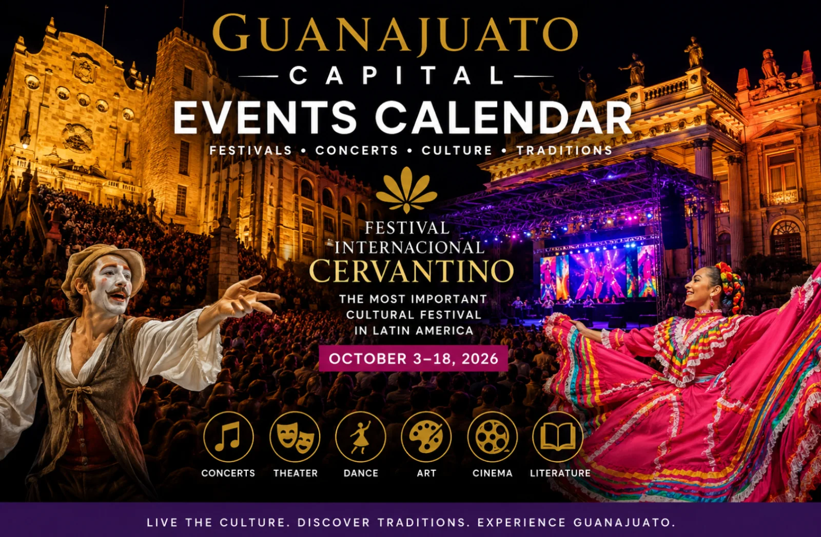 Cover image for "What Events Are Happening in Guanajuato Capital in 2026?" — General story about Guanajuato